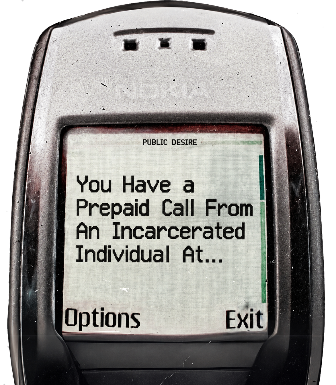 Old prepaid phone showing a call from an incarcerated individual